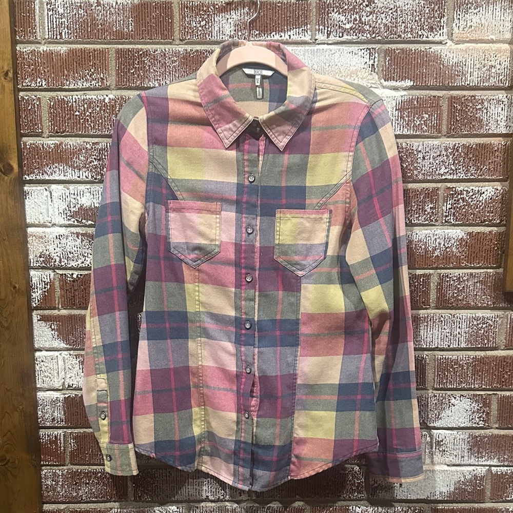 BKE Multicolor Plaid Button Down Shirt